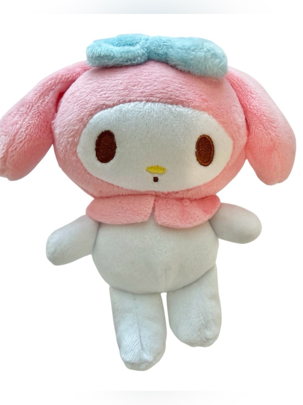 Sanrio My Melody Keychain, Pink, White & Light Blue Plush Doll